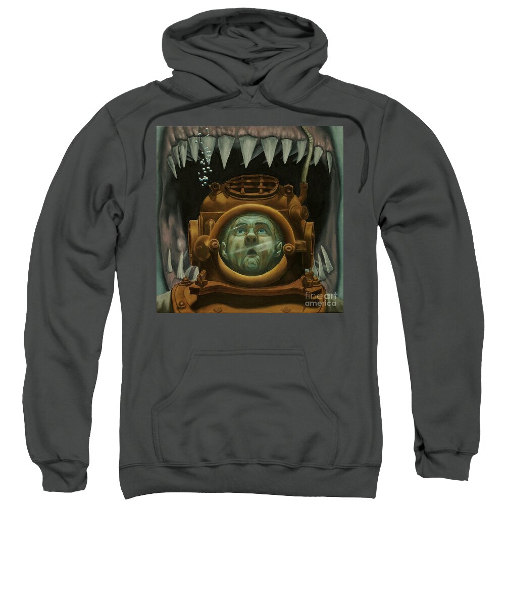 Diver Sweatshirt featuring the painting Diver by Ken Kvamme