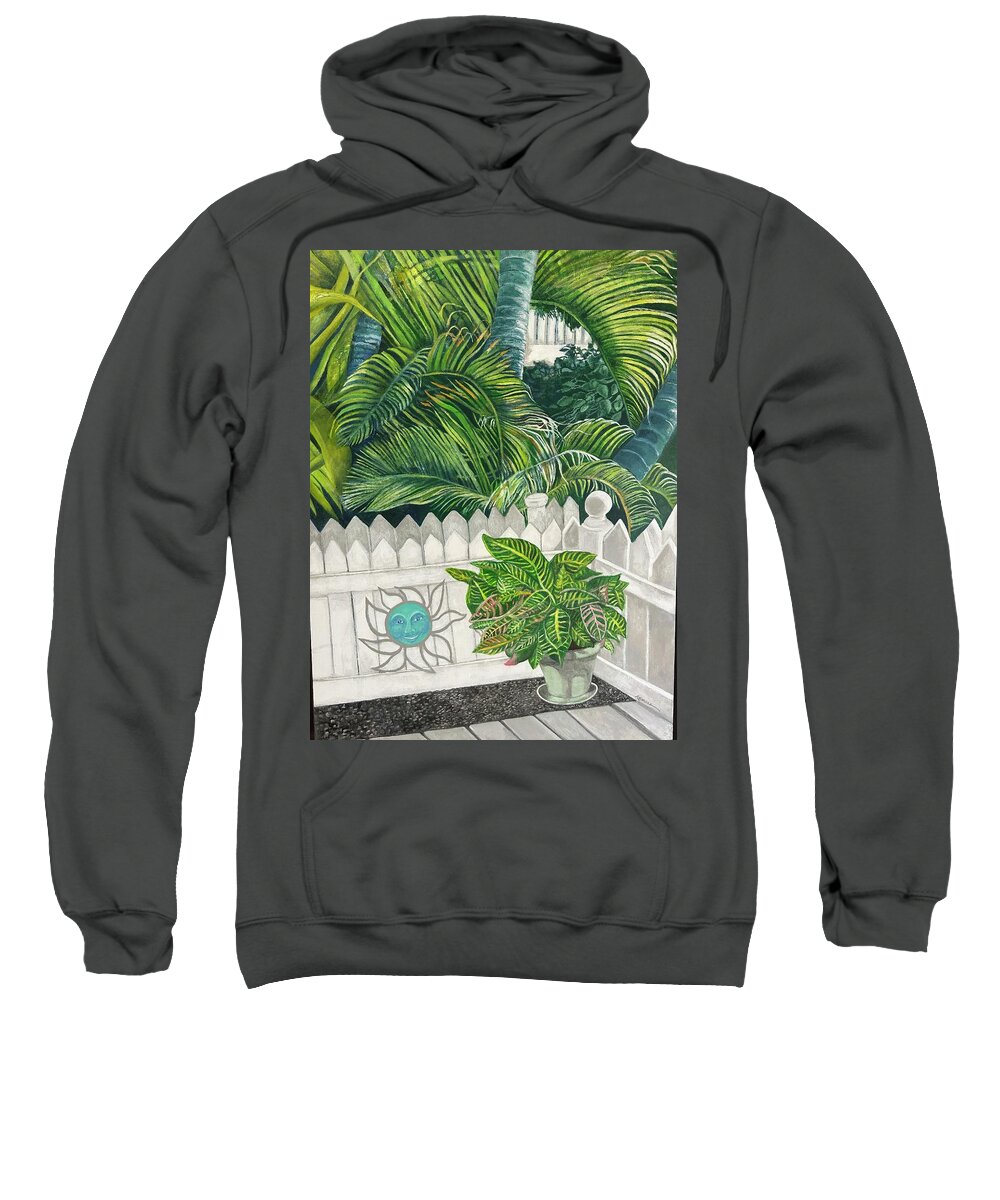 Key West Sweatshirt featuring the painting Diversion in Key West by Kandy Cross