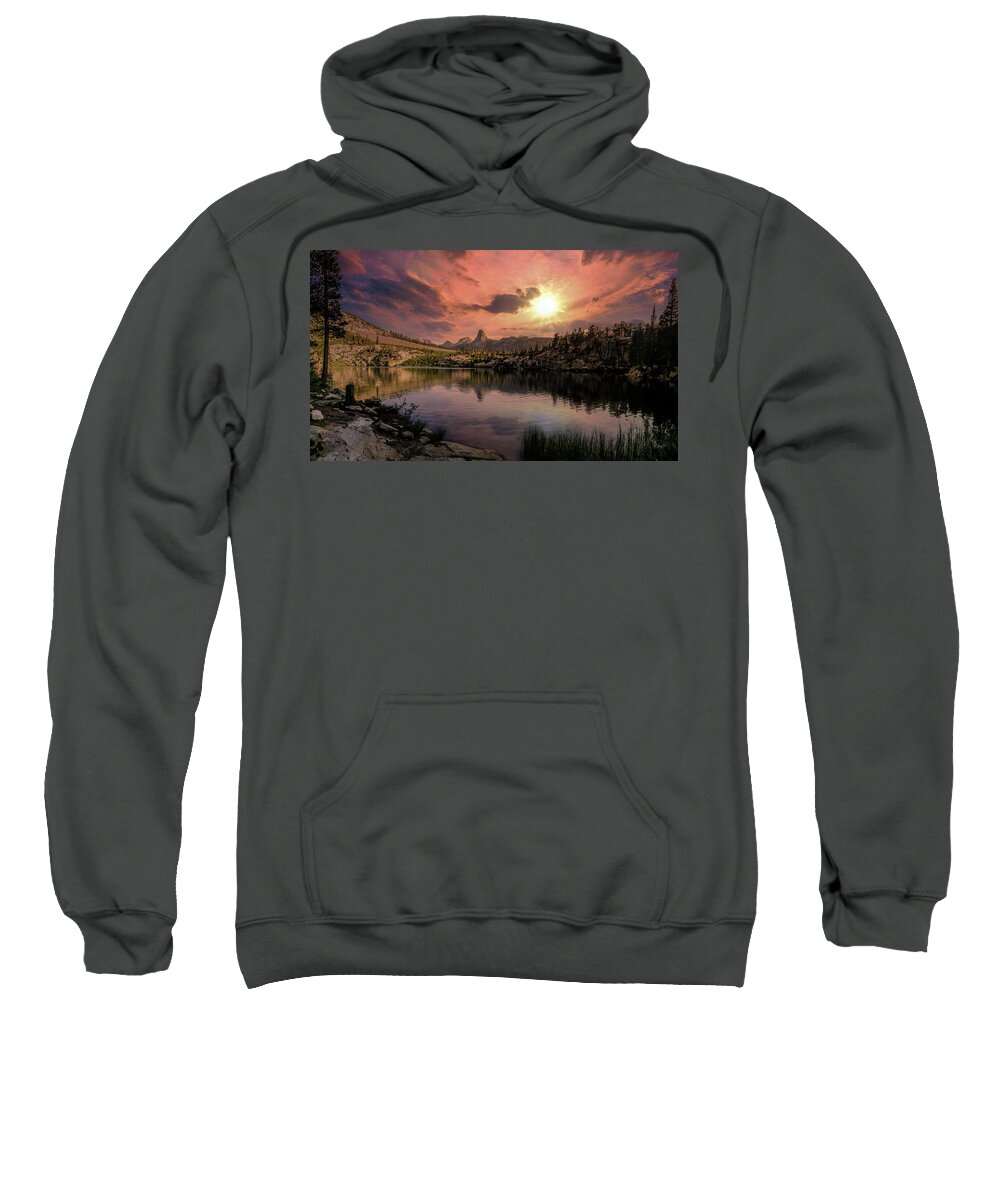 Landscape Sweatshirt featuring the digital art Dollar Lake Sunset by Romeo Victor