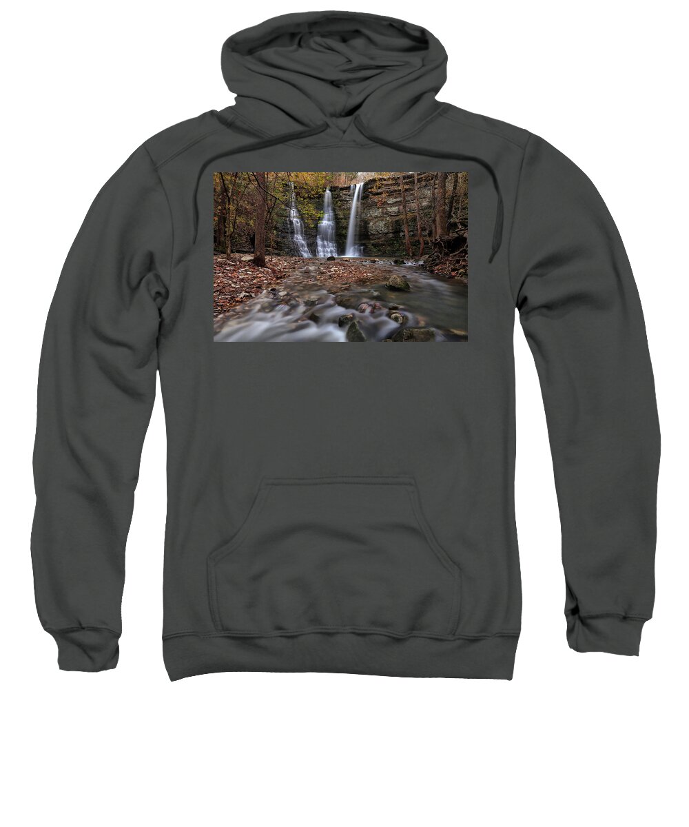 Waterfall Sweatshirt featuring the photograph Double Falls - Buffalo River Area by William Rainey