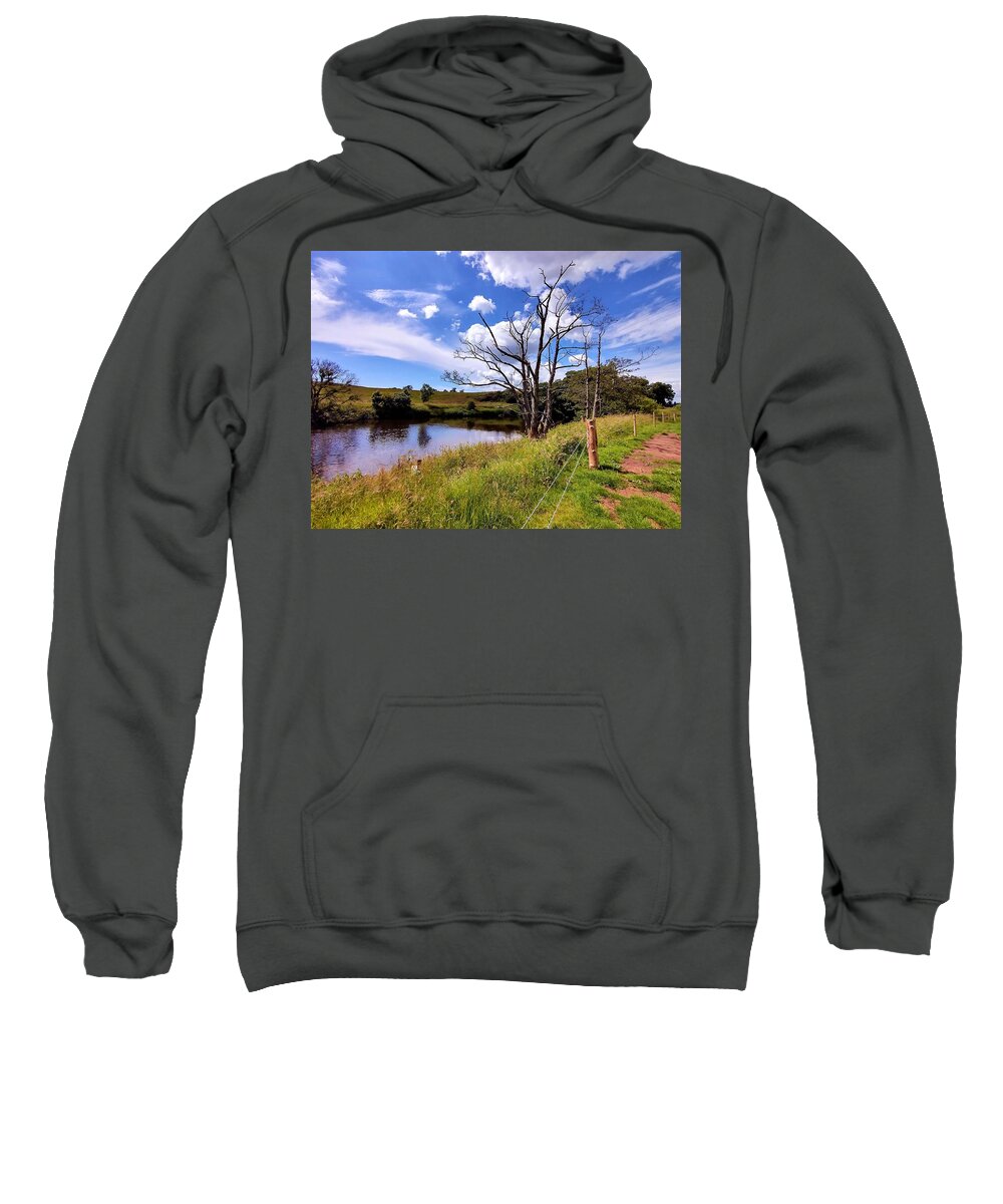 Riverbank Sweatshirt featuring the photograph Down by the riverbank by Justin Farrimond