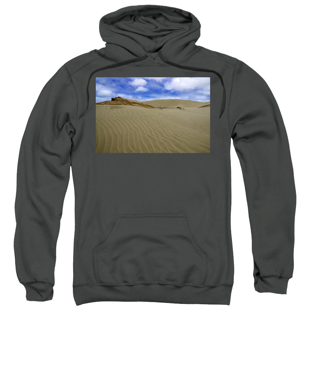 Dunes Sweatshirt featuring the photograph Dunes of The Northland - 90 Mile Beach, New Zealand by Kenneth Lane Smith
