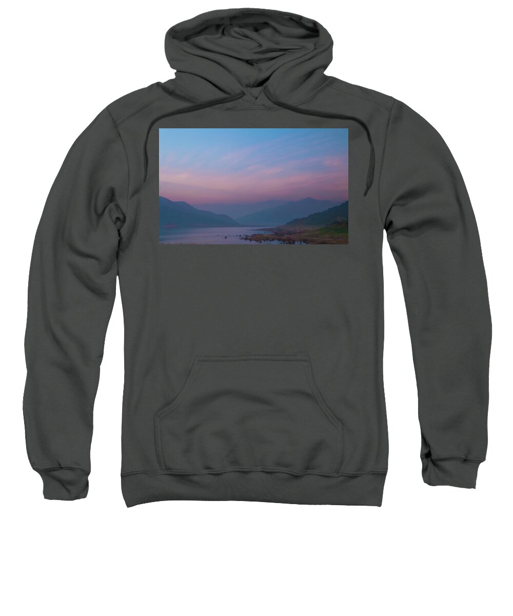 Landscape Sweatshirt featuring the photograph Dusk at Lake Kaweah by Patti Deters