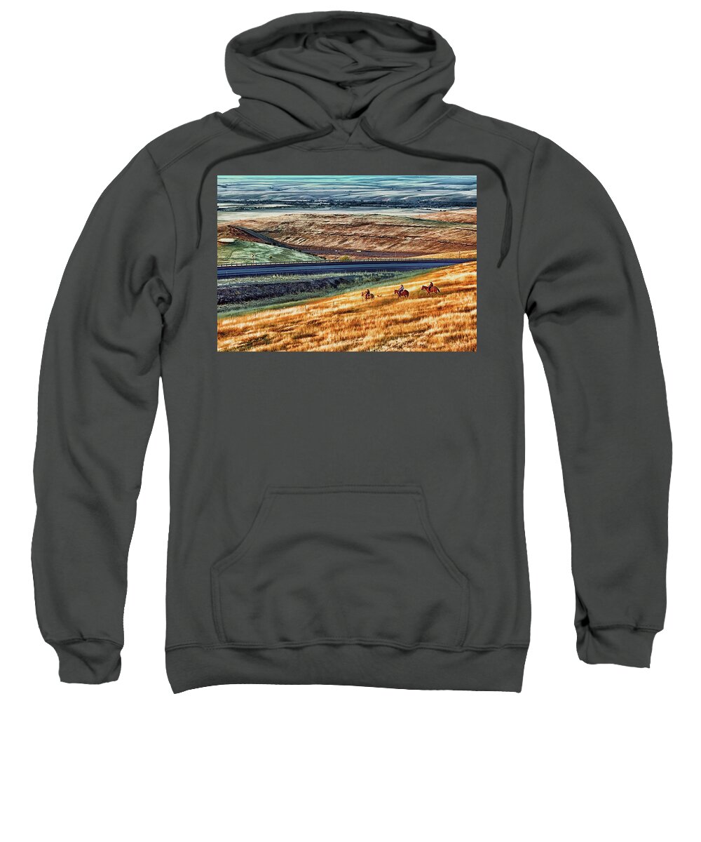  Sweatshirt featuring the photograph Eastern Oregon at Cabbage Hill by Michael W Rogers