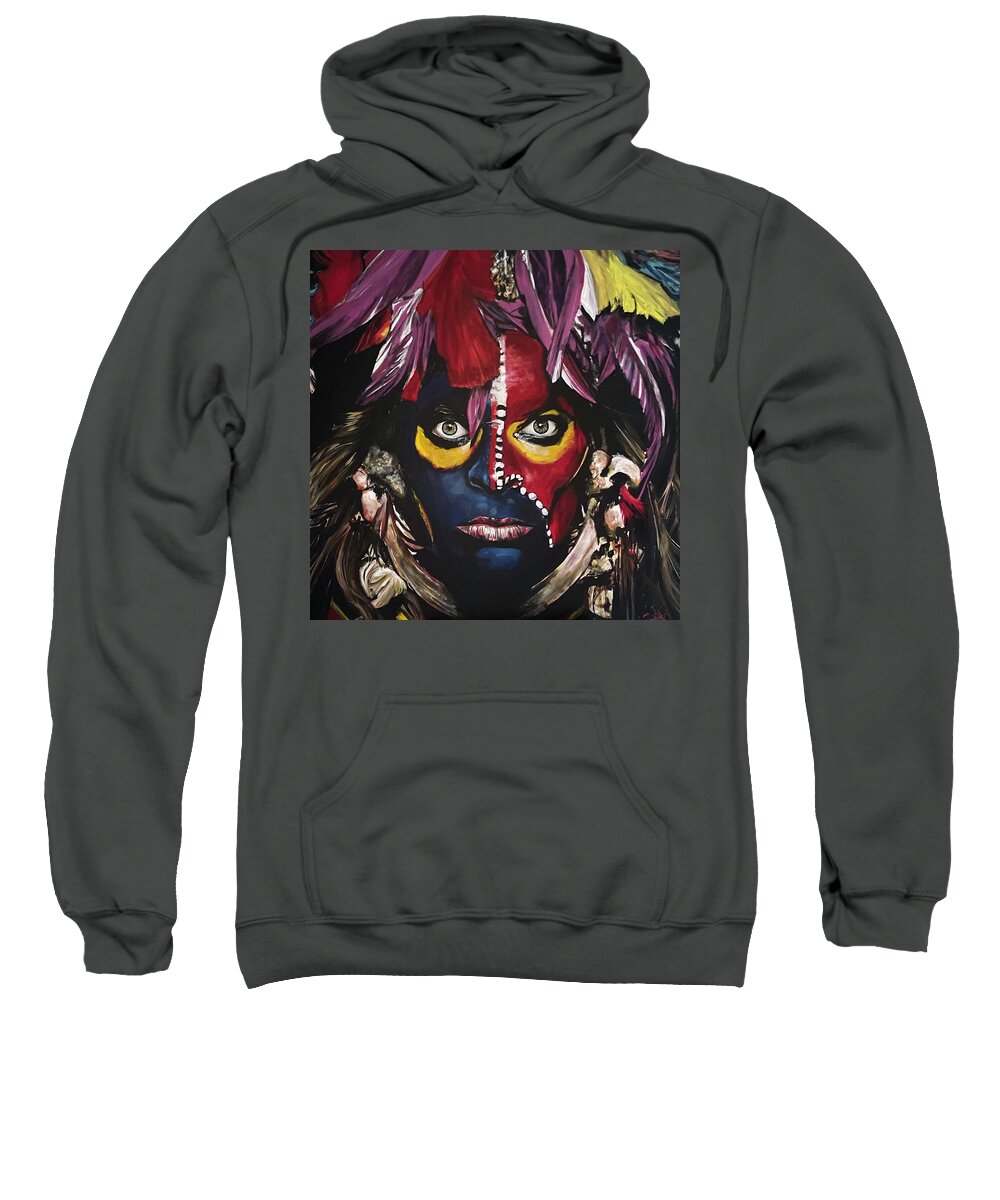 Portrait Sweatshirt featuring the painting Eat Em And Smile by Joel Tesch
