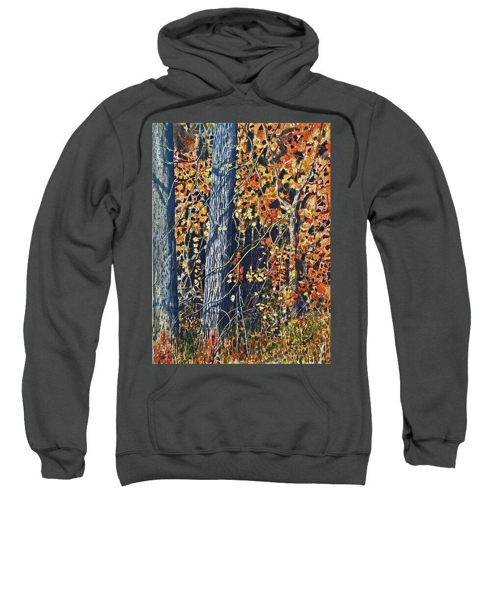 Oak Trees Sweatshirt featuring the painting Edge Of The Field by John Glass