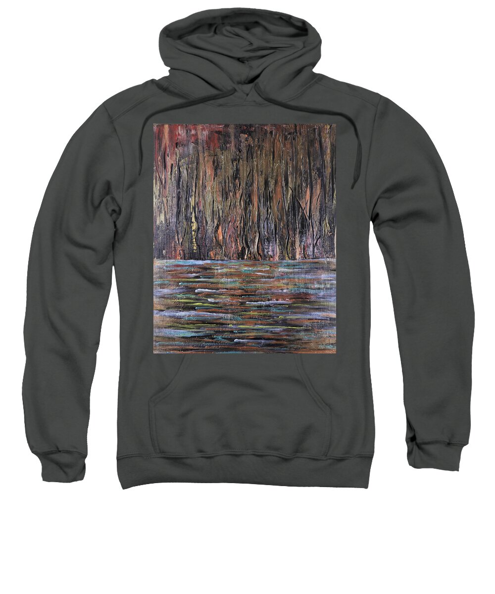 Contemporary Sweatshirt featuring the painting Electric Forest by Raymond Fernandez