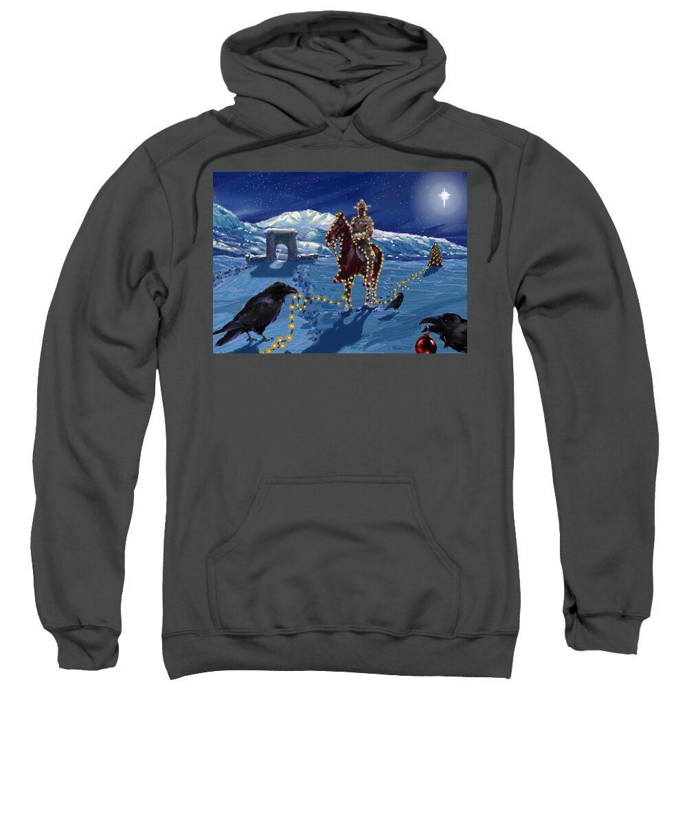 Yellowstone Sweatshirt featuring the digital art Electric Ranger by Les Herman