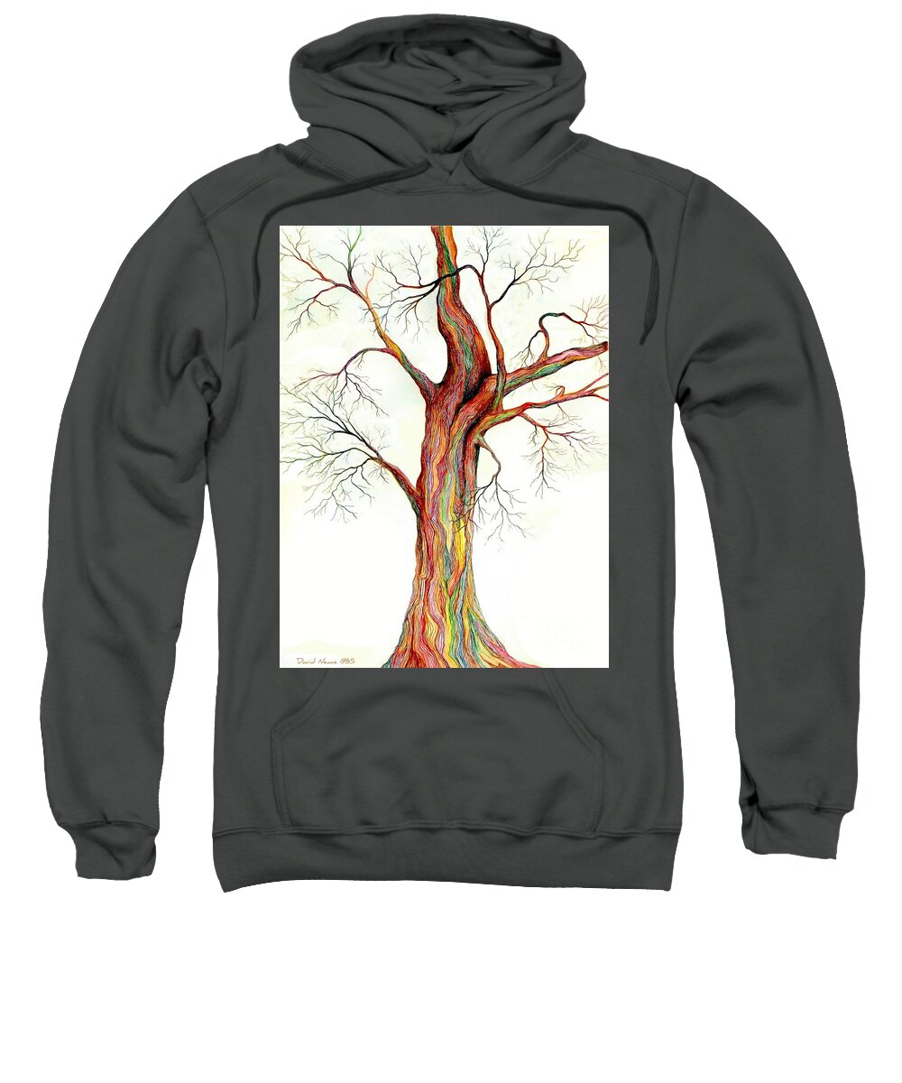 Drawing Of Tree Sweatshirt featuring the drawing Electric Tree by David Neace