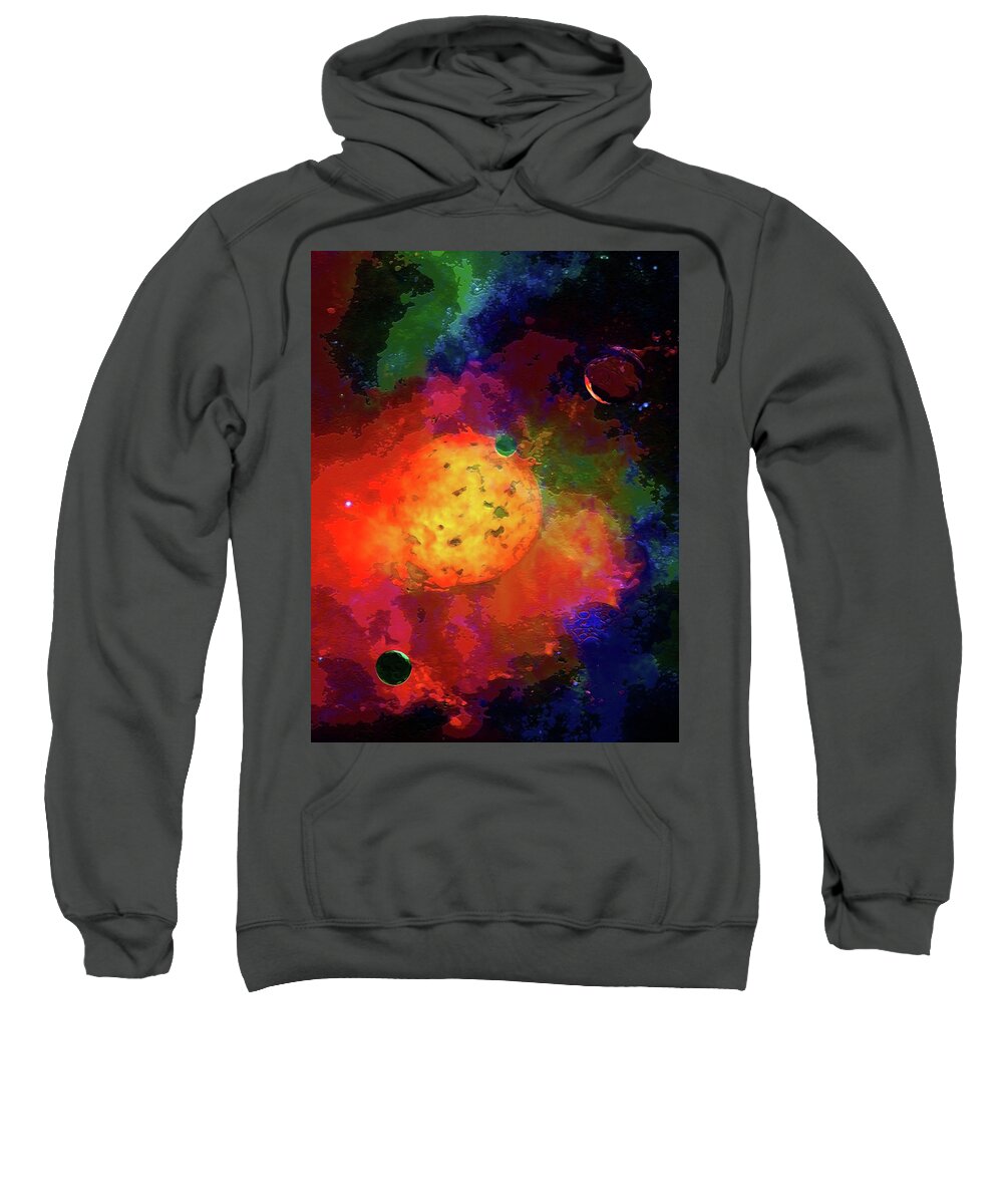 Mixed Media Sweatshirt featuring the digital art Emerging Planets by Don White Artdreamer