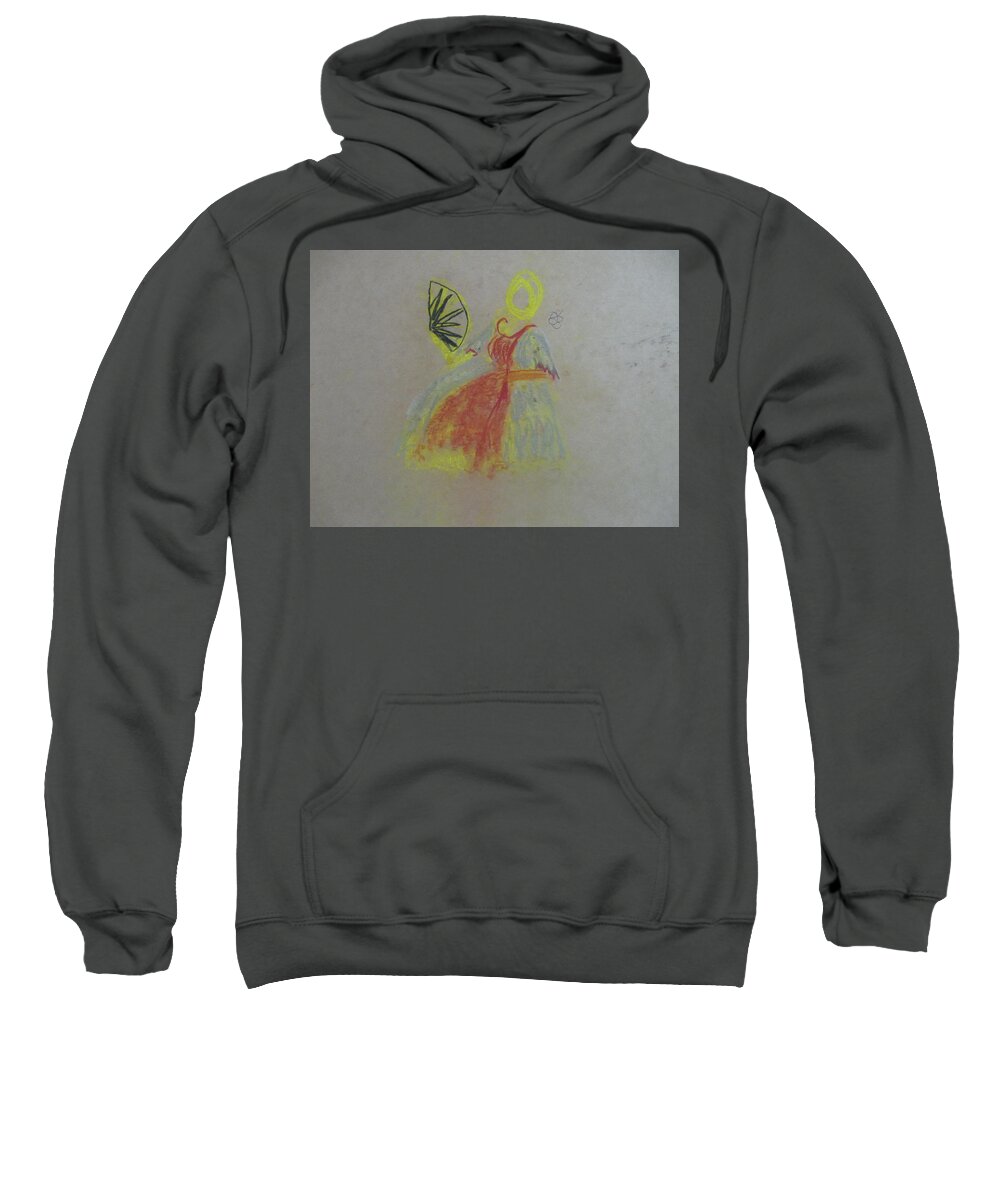  Sweatshirt featuring the drawing Emily fanning herself by AJ Brown