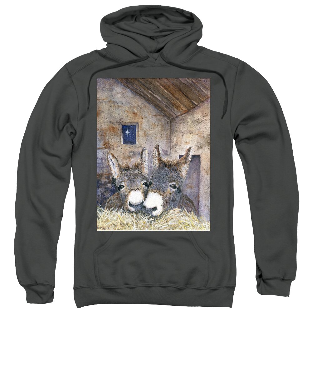 Barn Sweatshirt featuring the painting End of a Long Day by June Hunt