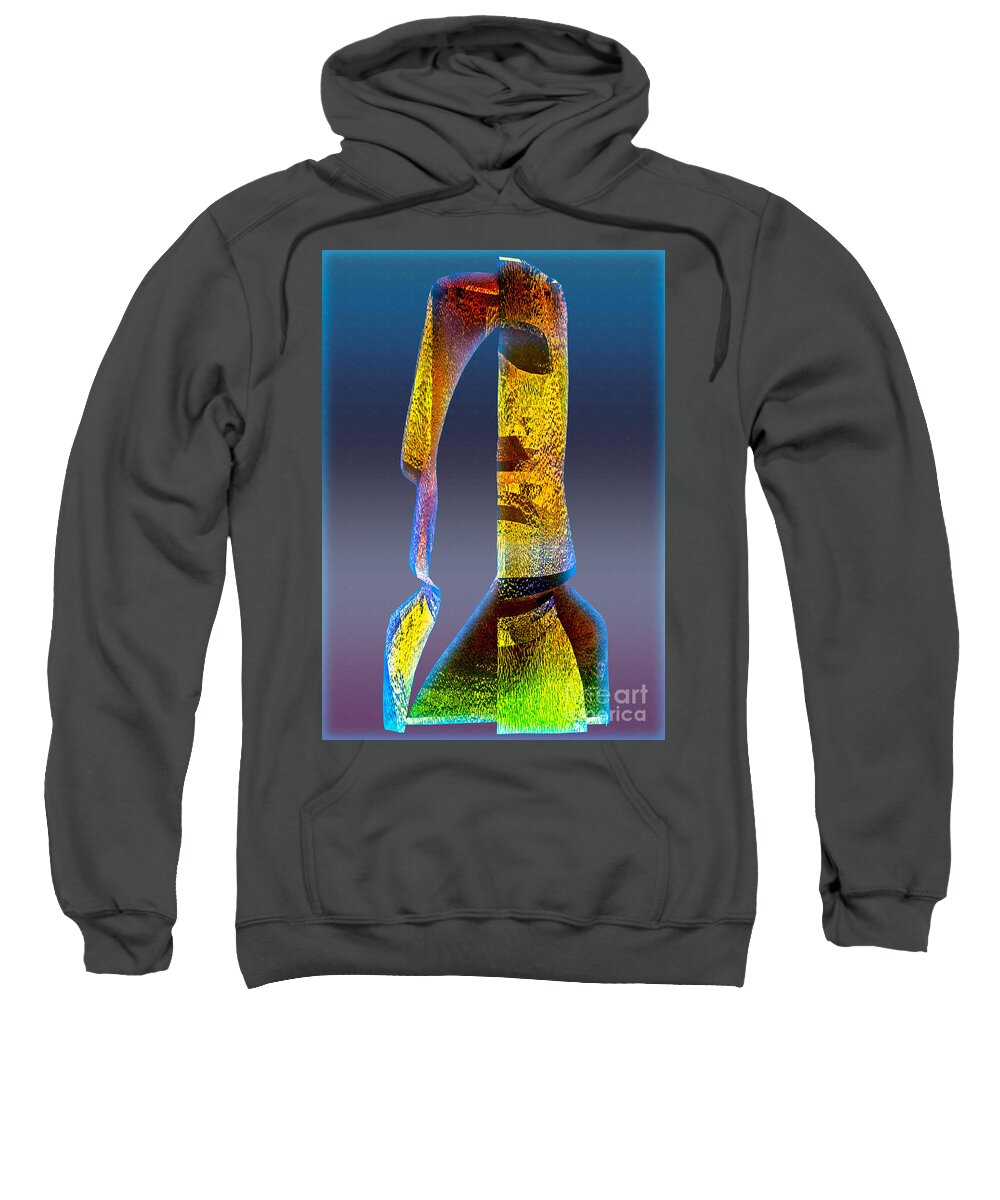 Easter Island Sweatshirt featuring the digital art Enigma Y by Shadowlea Is