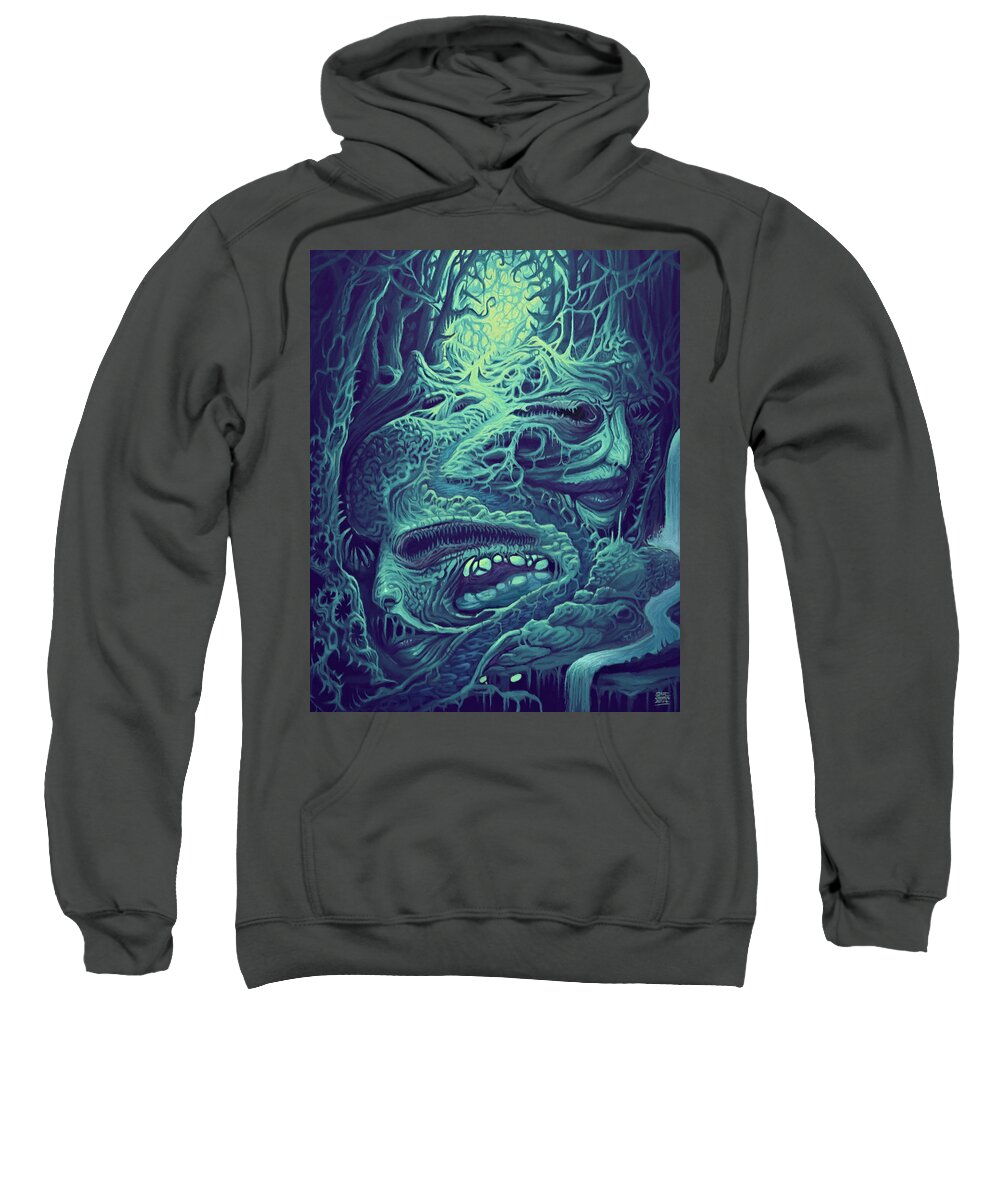 Dark Art Sweatshirt featuring the painting Entrancement of the Ensnared by Mark Cooper
