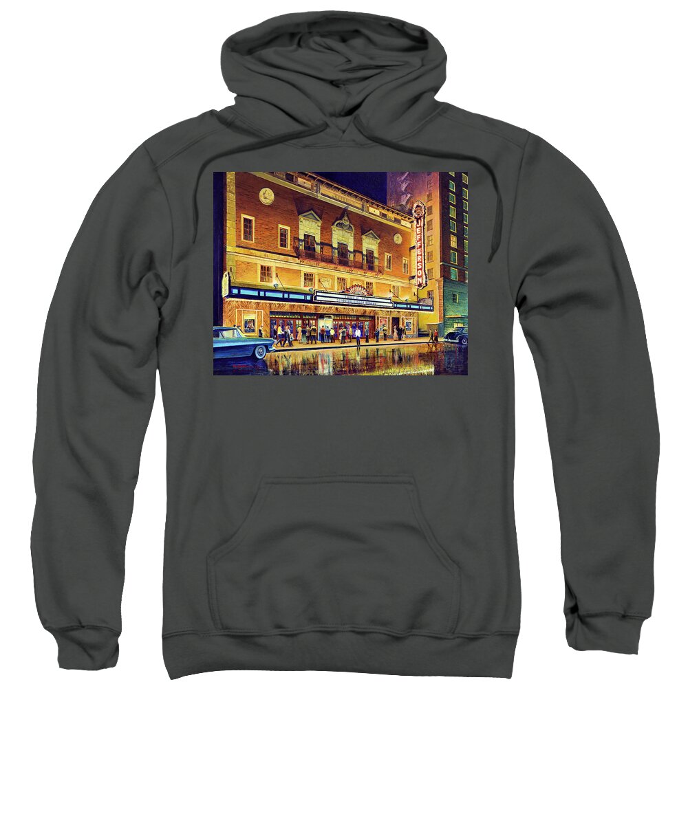 Beaumont Sweatshirt featuring the painting Evening at the Jefferson by Randy Welborn