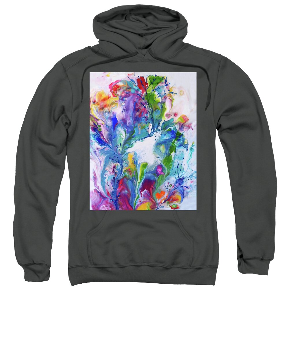 Rainbow Colors Sweatshirt featuring the painting Ever Growing 9 by Deborah Erlandson