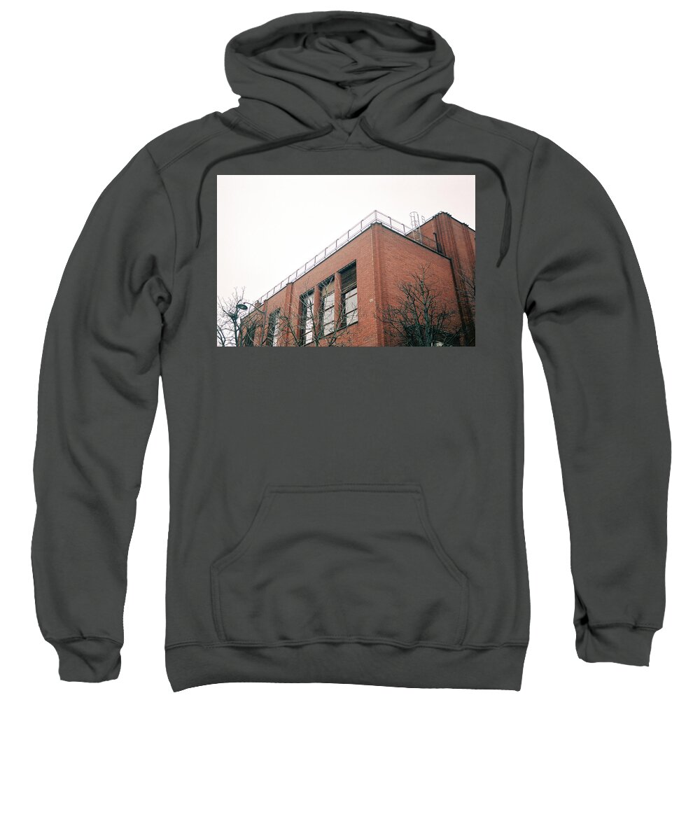 Facade Sweatshirt featuring the photograph Facade of industrial building made of bricks by Barthelemy De Mazenod