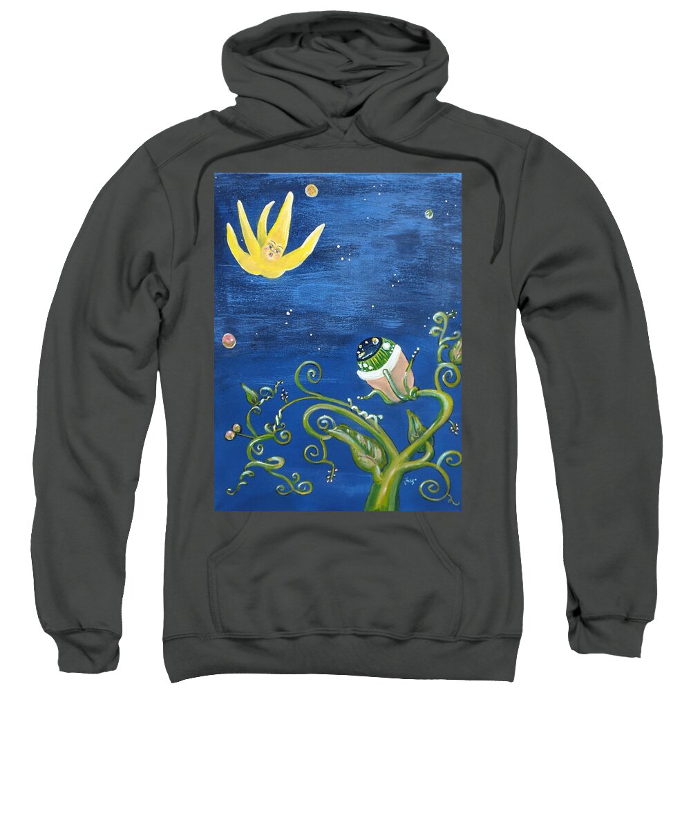 Surreal Sweatshirt featuring the painting Falling Star and Venus Eyesnap by Vicki Noble