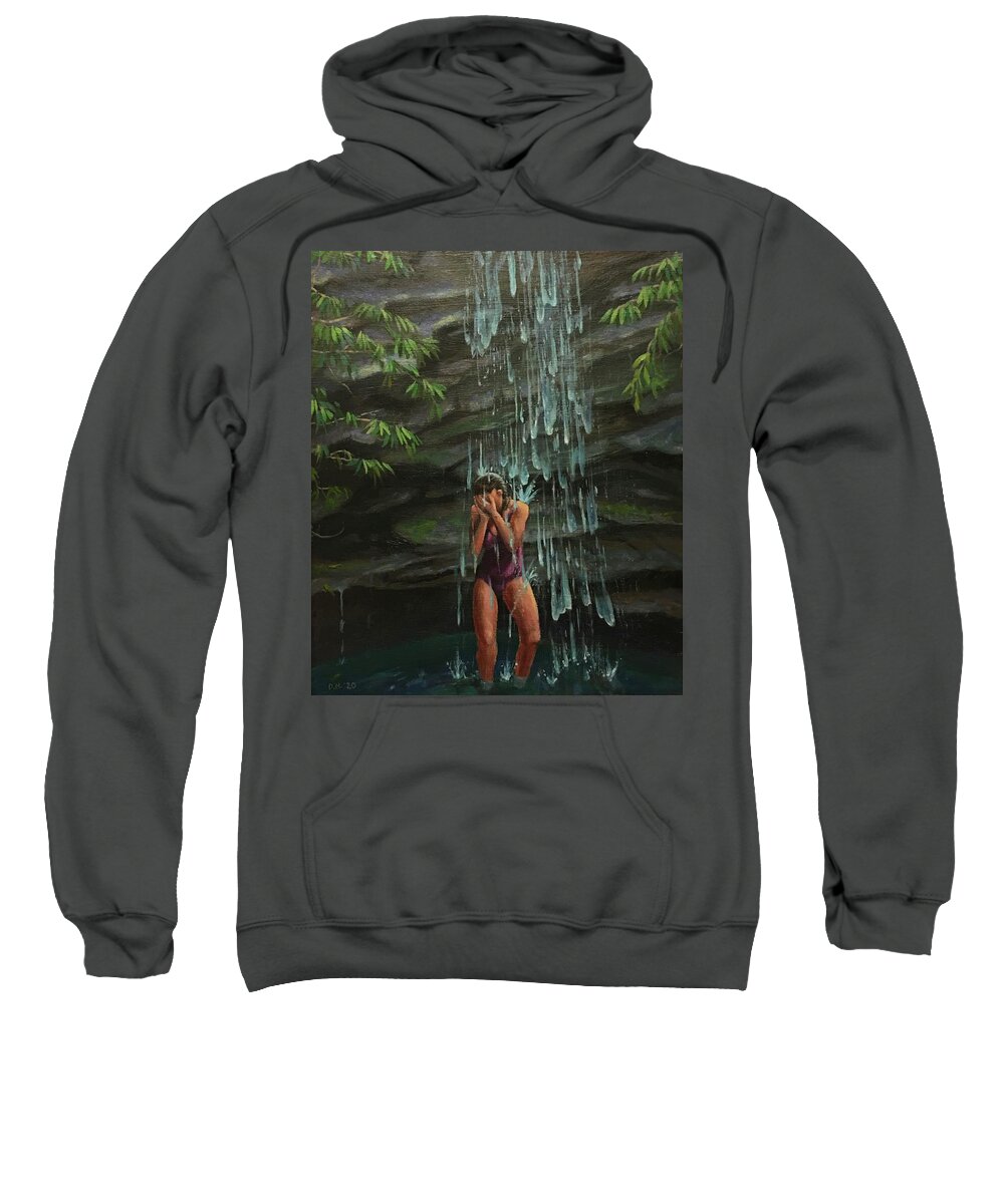 Water Sweatshirt featuring the painting Falls by Don Morgan
