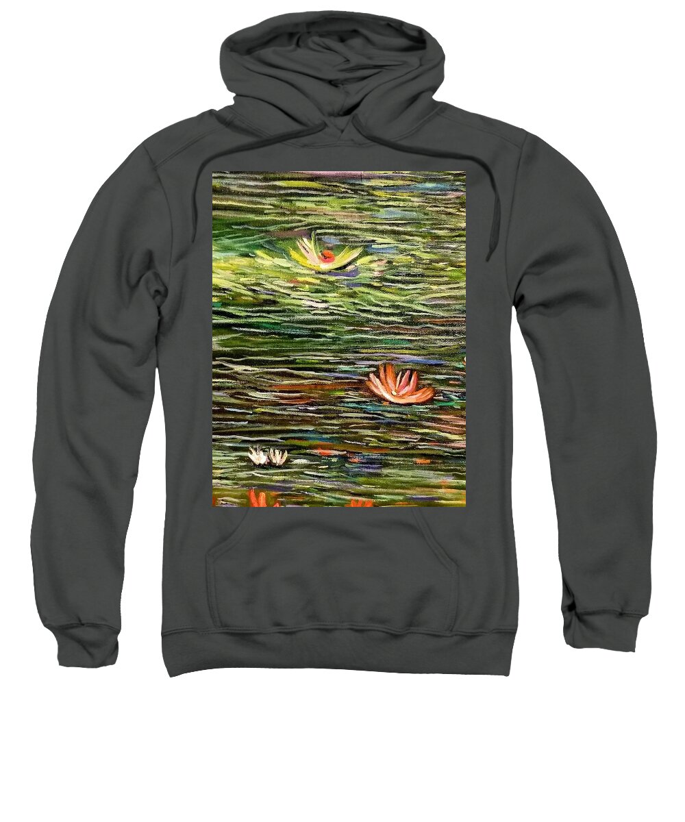 Impressionism Sweatshirt featuring the painting Fantasy, real by Julie TuckerDemps