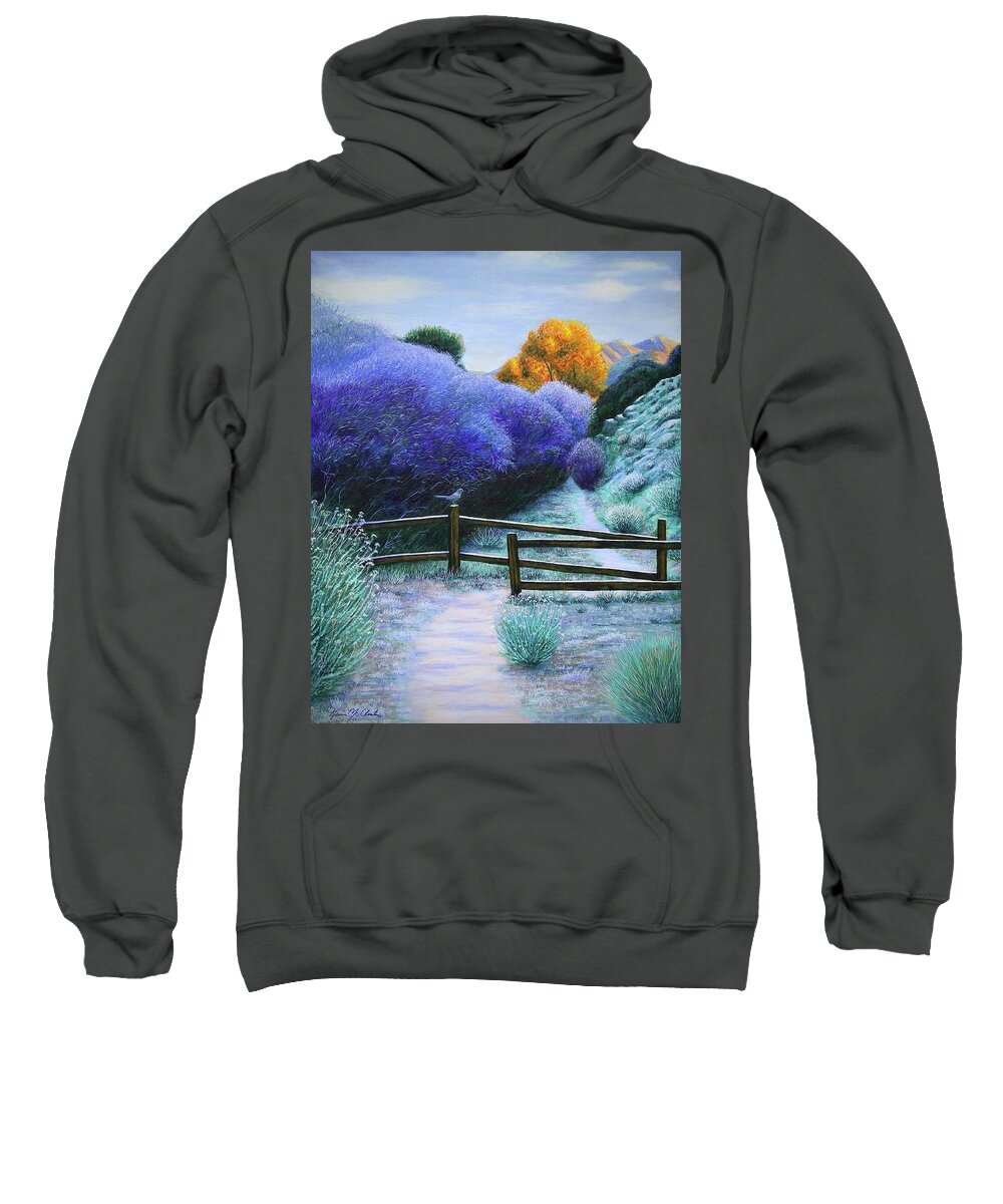 Kim Mcclinton Sweatshirt featuring the painting First Frost on the Mesquite Trail by Kim McClinton