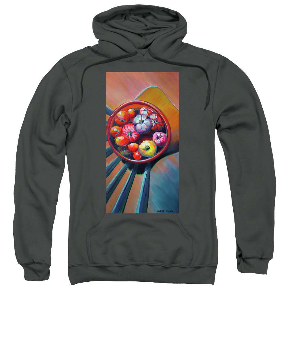 Tomato Sweatshirt featuring the painting First Harvest by Madeline Dillner