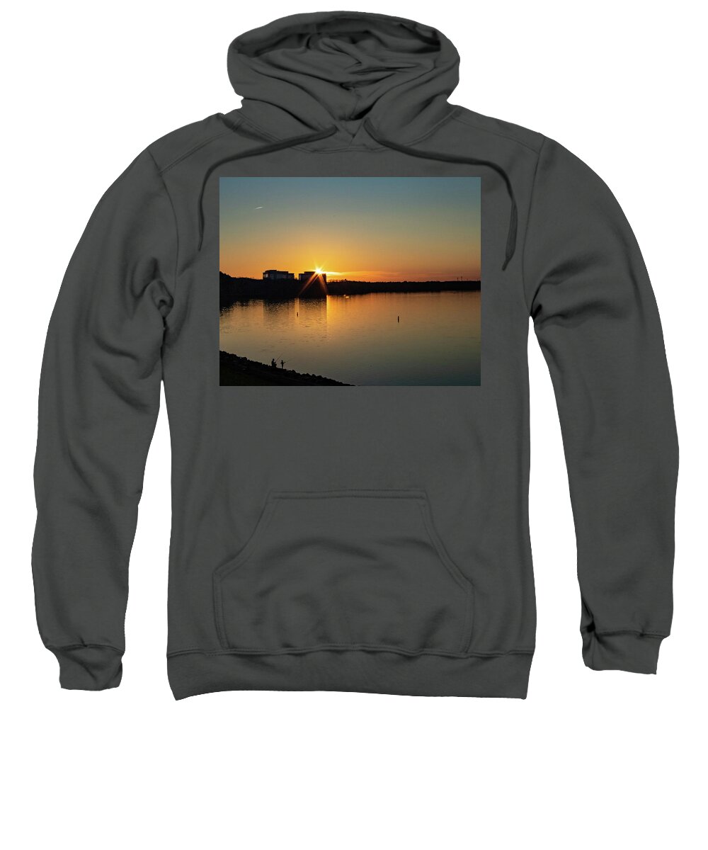 Sunset Sweatshirt featuring the photograph Fishing at Sunset by Rick Nelson