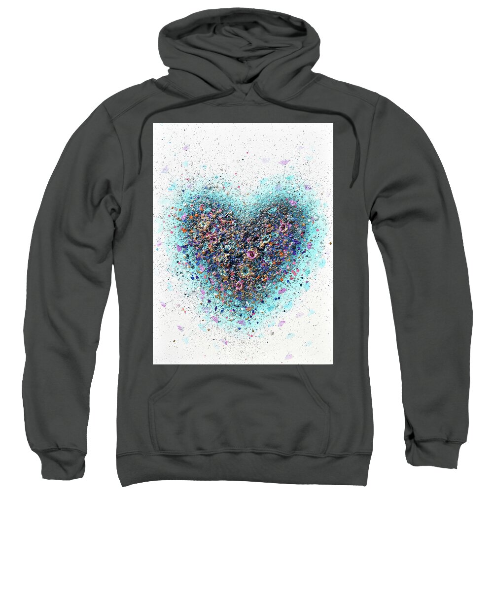 Heart Sweatshirt featuring the painting Floral Love by Amanda Dagg