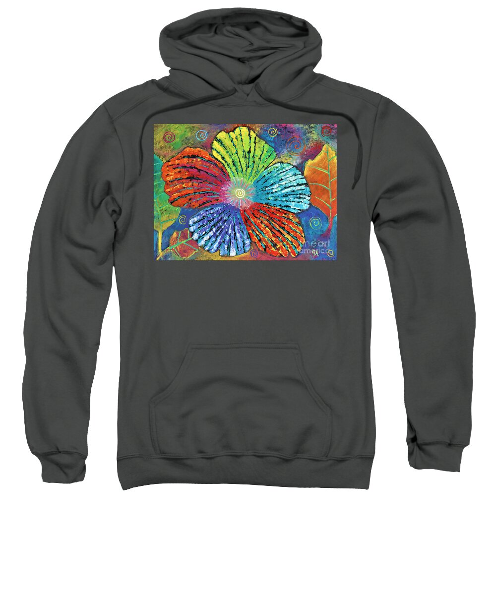 Flower Sweatshirt featuring the painting Flower Of A System by Jeremy Aiyadurai
