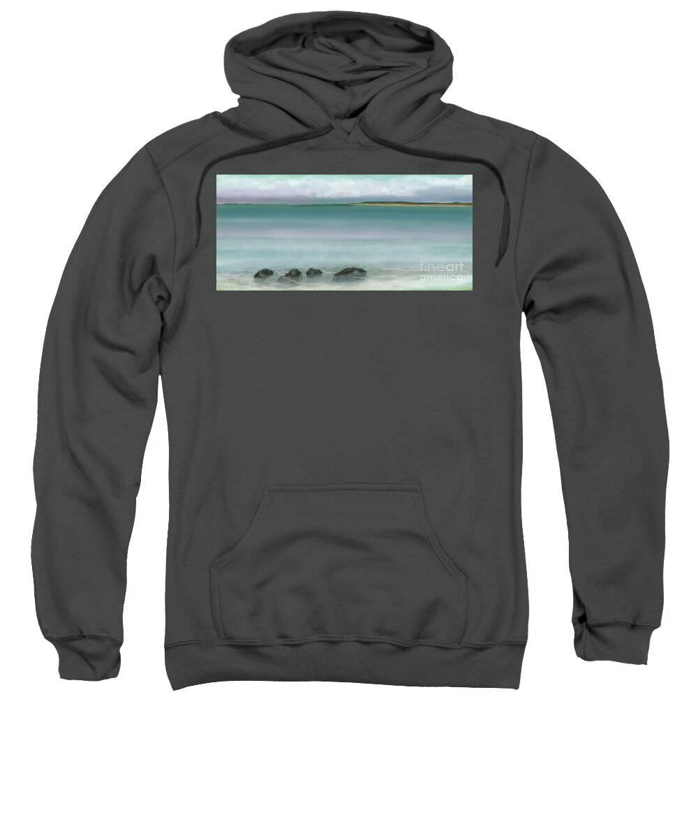 Seascape Sweatshirt featuring the digital art Fly with me accross the sea 2 by Julie Grimshaw