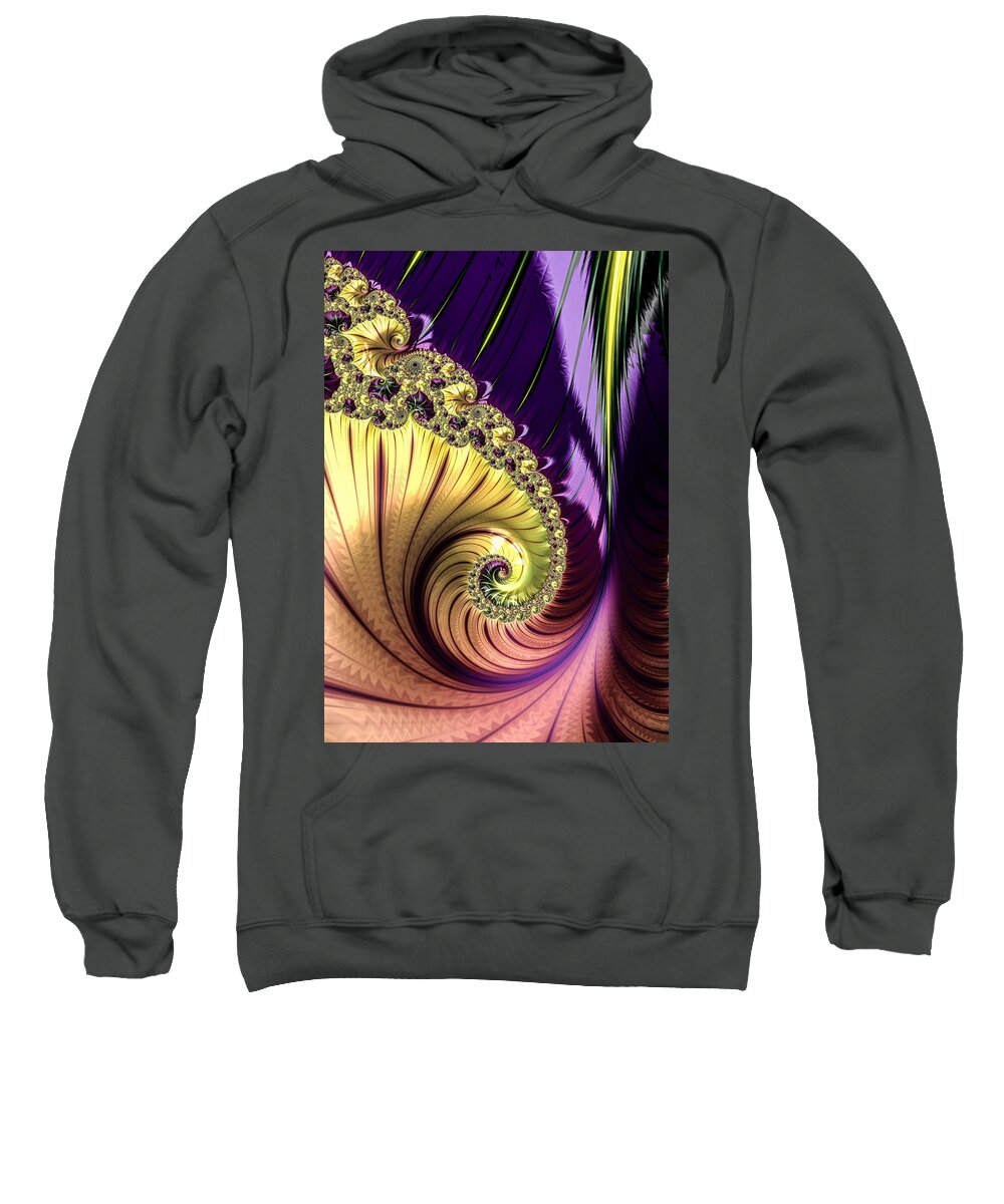 Psychedelic Colourful Fractals Sweatshirt featuring the digital art Follow the Swirl by Vickie Fiveash