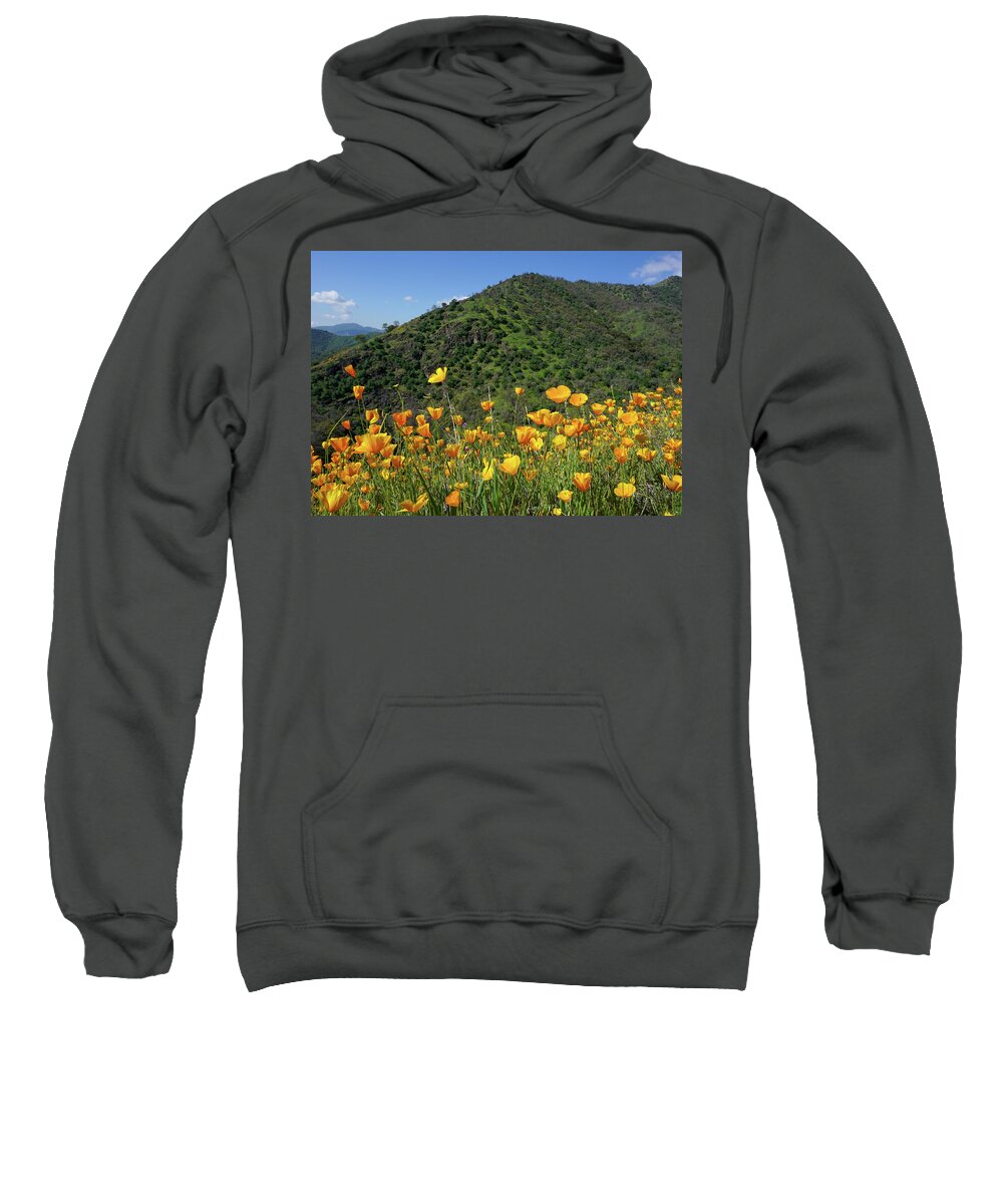 Poppies Sweatshirt featuring the photograph Foothill Poppies by Brett Harvey