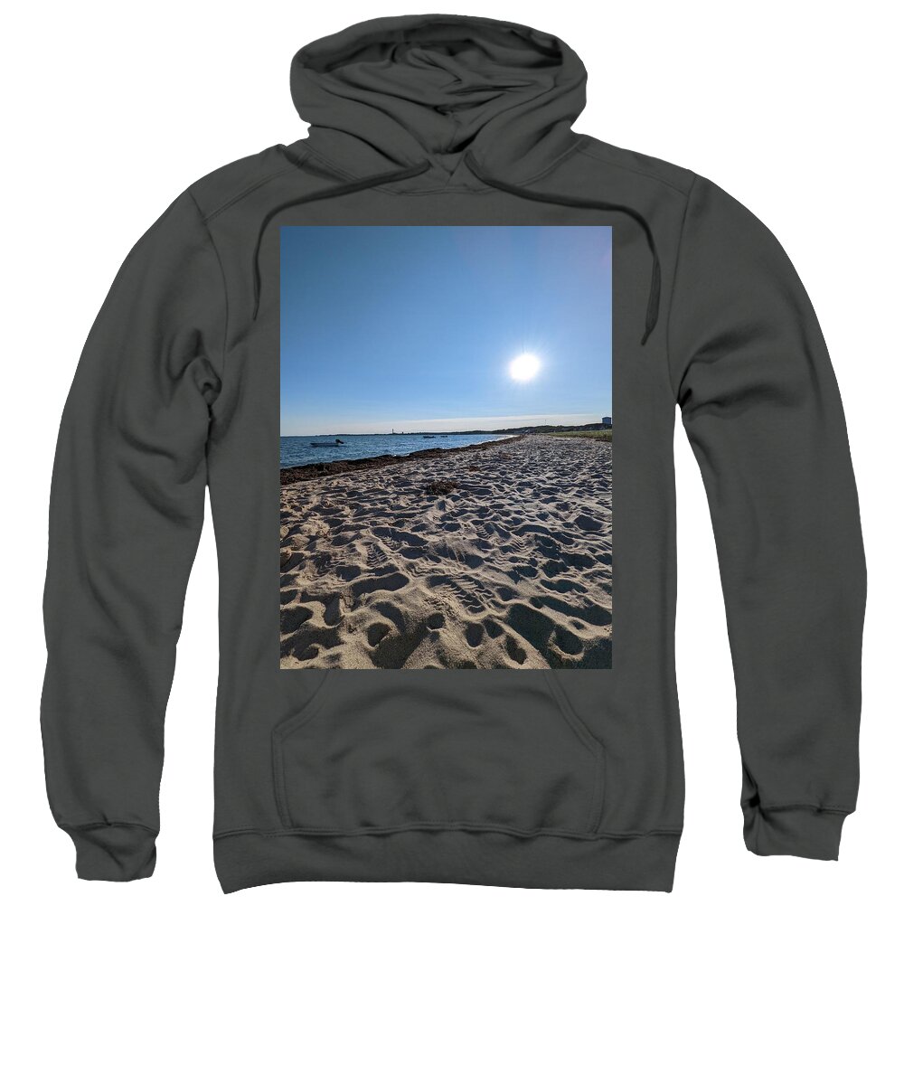 Sand Sweatshirt featuring the photograph Footprints to Provincetown by Annalisa Rivera-Franz
