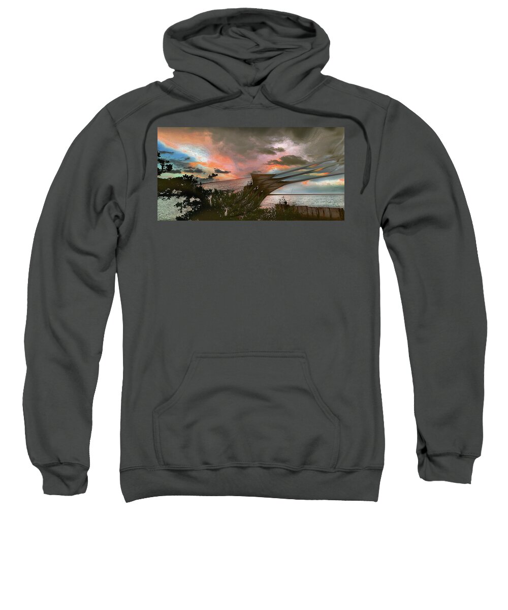 Mighty Sight Studio Steve Sperry Photography Sweatshirt featuring the digital art Gandy at St Pete by Steve Sperry