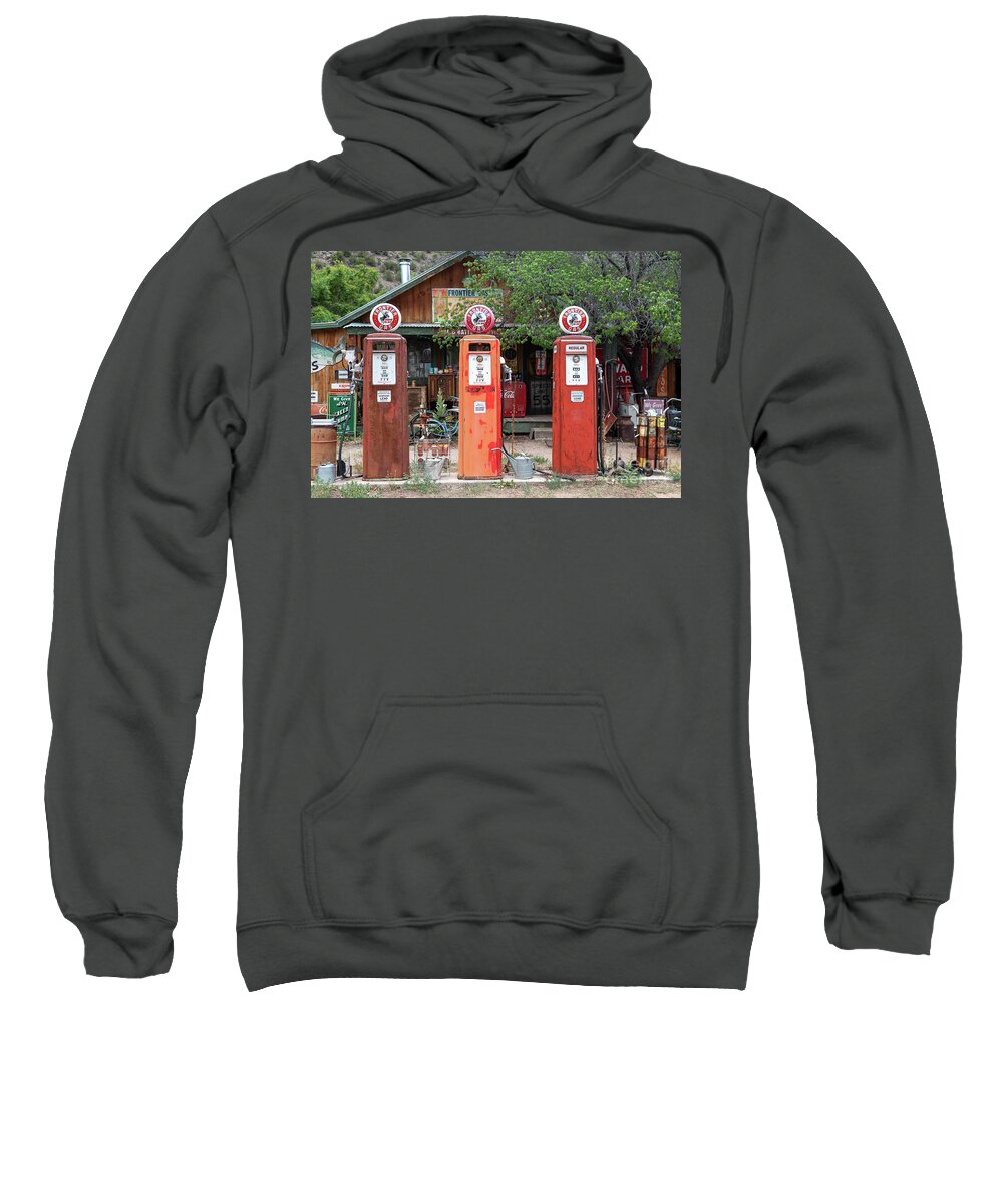 Classical Gas Mueum Sweatshirt featuring the photograph Gas Pumps by Jim West
