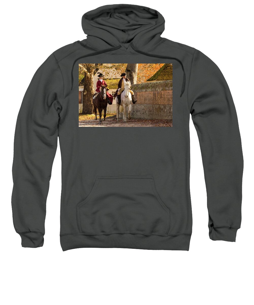 George Washington Sweatshirt featuring the photograph George and Martha Washington on a Ride by Lara Morrison