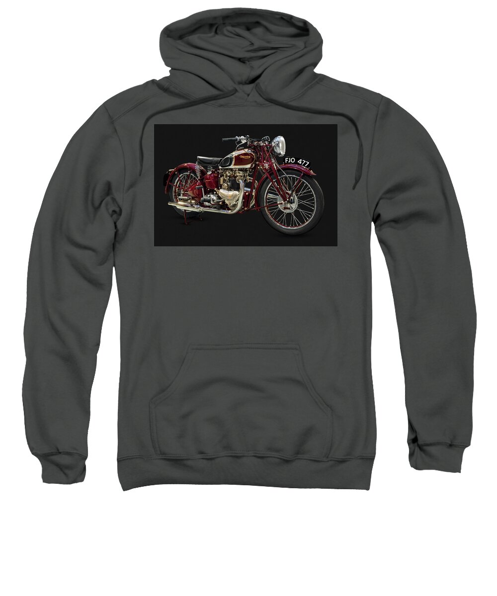 Vintage Sweatshirt featuring the photograph Girder Fork Triumph by Andy Romanoff