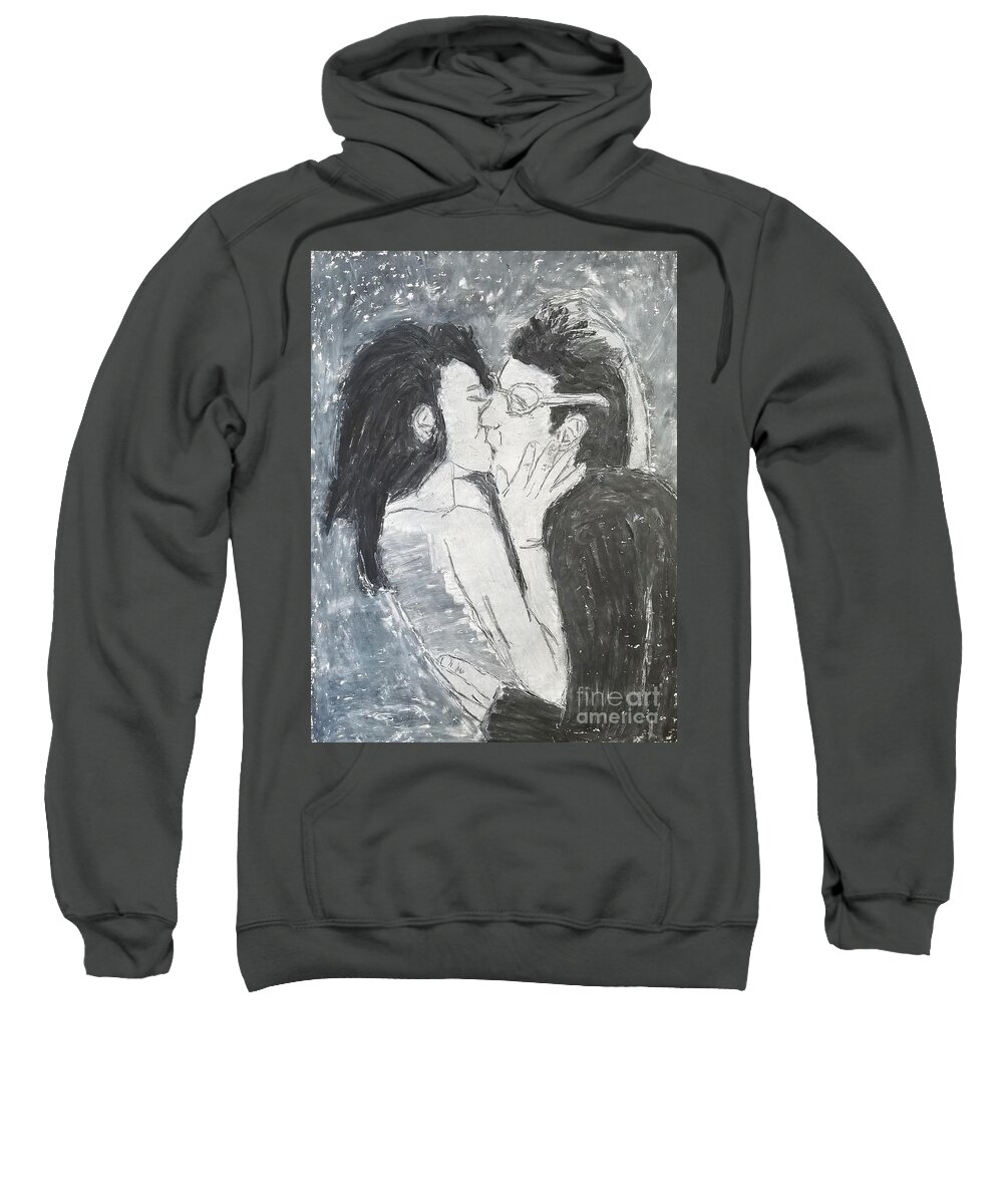  Sweatshirt featuring the painting Glasses Askew by Mark SanSouci