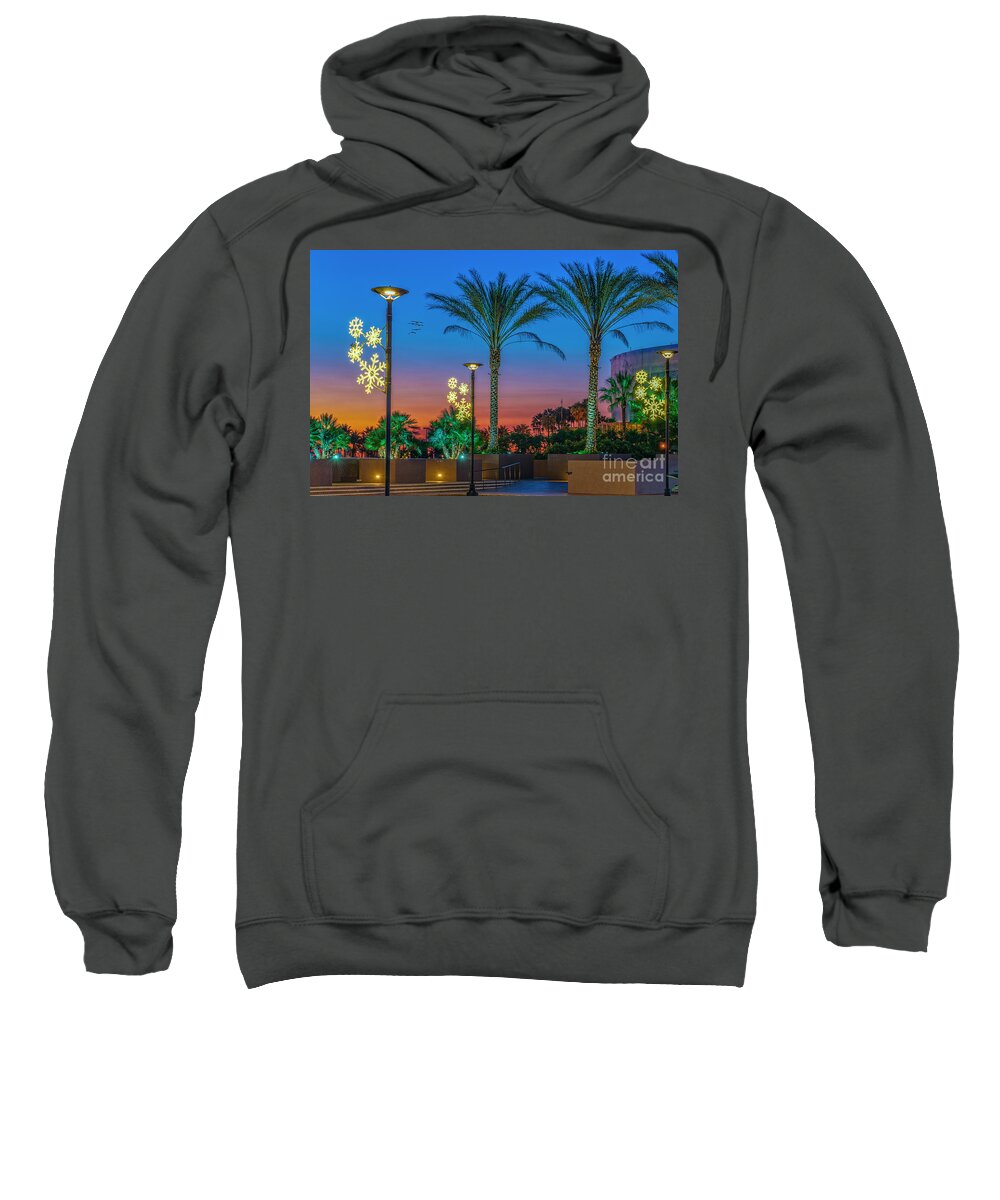 Long Beach Sweatshirt featuring the photograph Glittering Snowflakes at Sunset by David Zanzinger