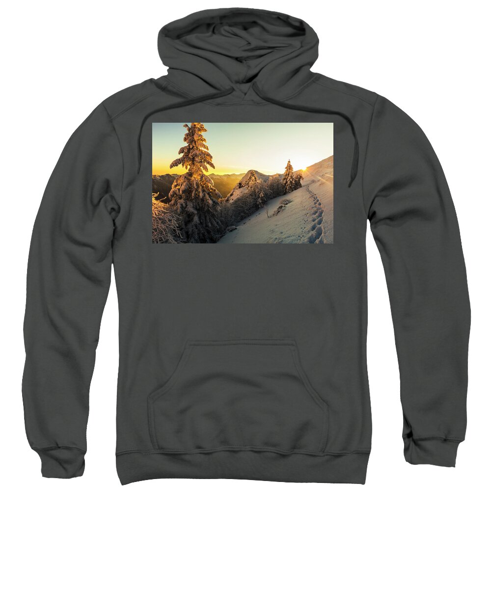 Balkan Mountains Sweatshirt featuring the photograph Golden Winter by Evgeni Dinev