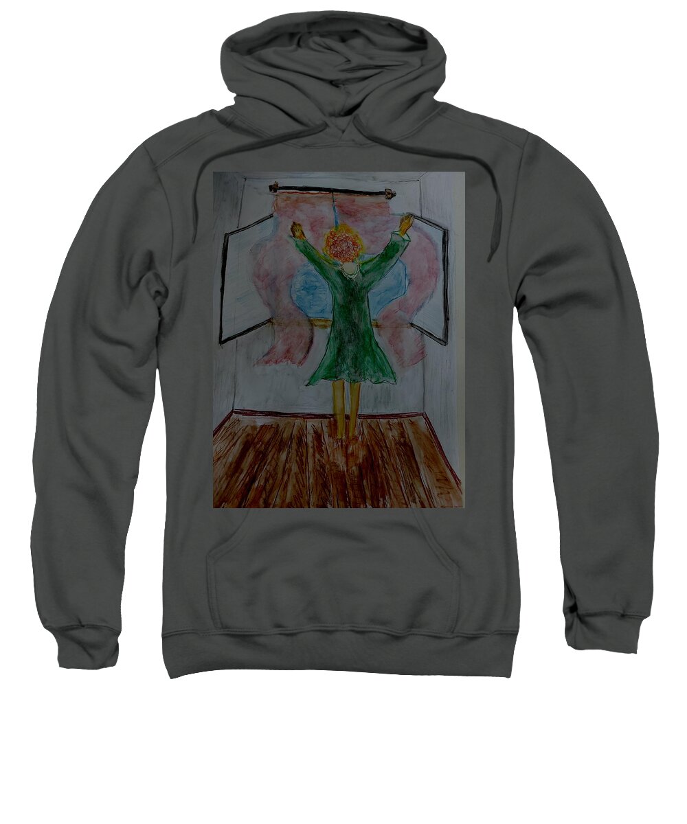  Sweatshirt featuring the painting Good morning by Dr Loifer Vladimir