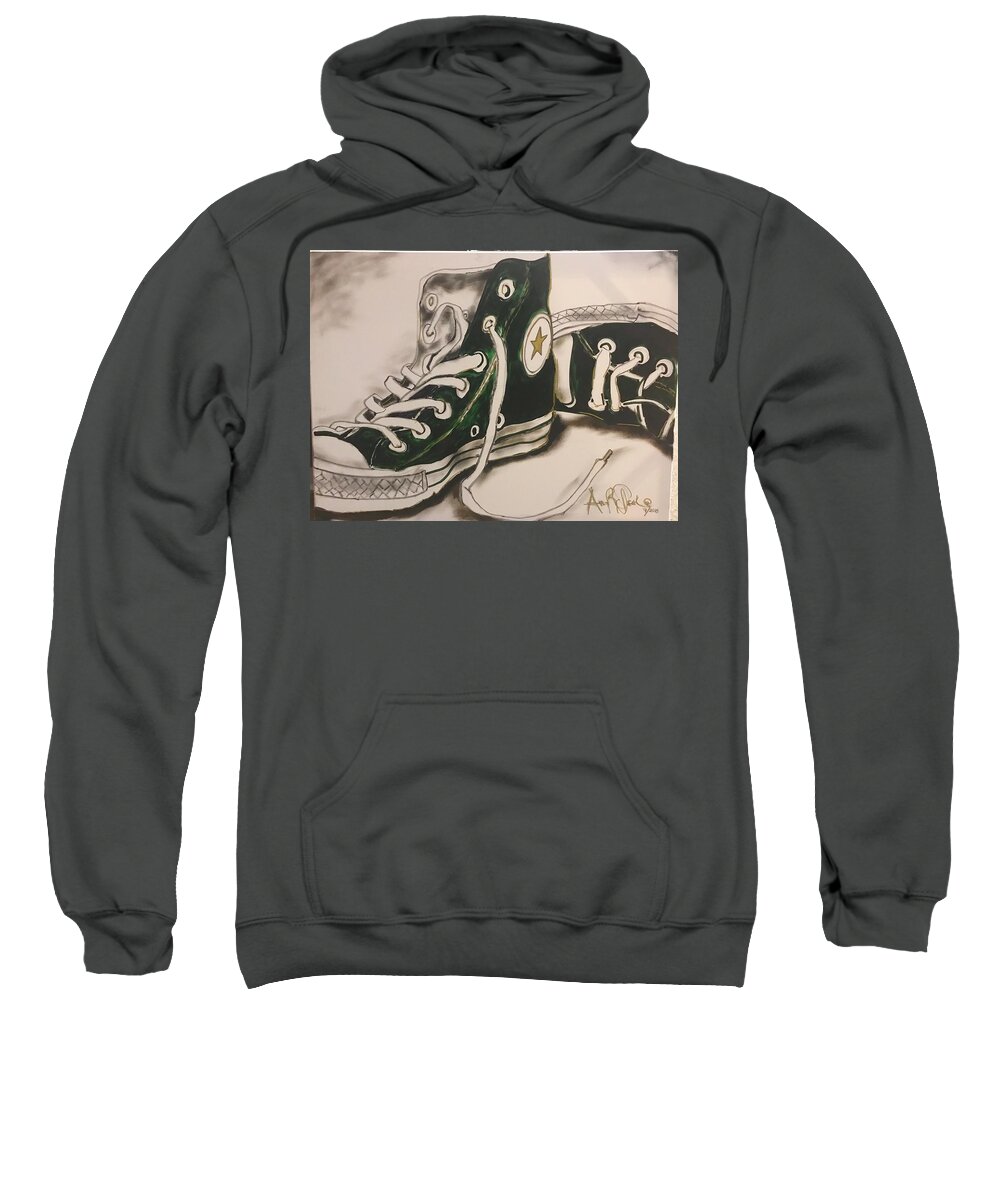  Sweatshirt featuring the mixed media Green by Angie ONeal