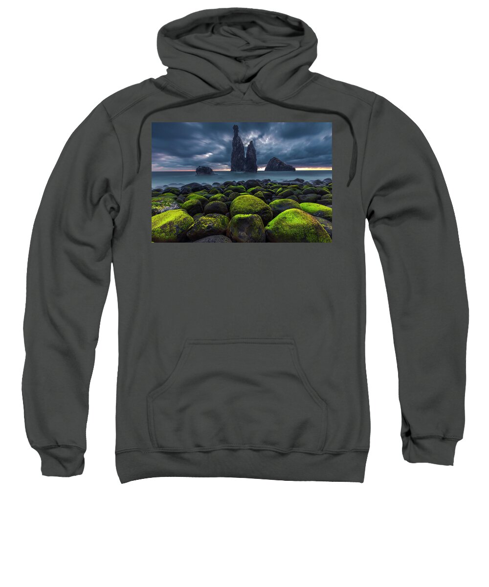 Abstract Sweatshirt featuring the photograph Green Stones by Evgeni Dinev