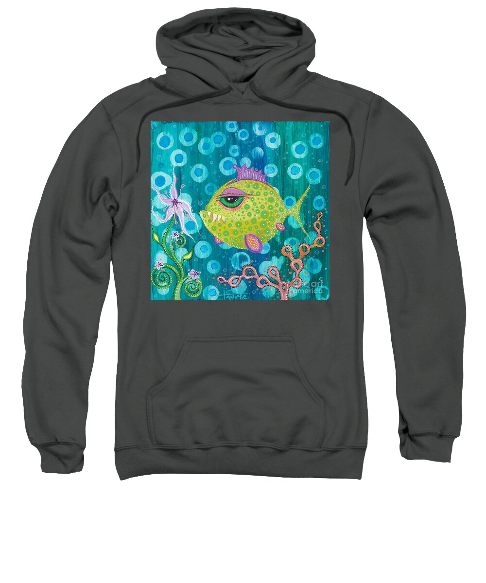 Fish Sweatshirt featuring the painting I Got a New Attitude by Tanielle Childers