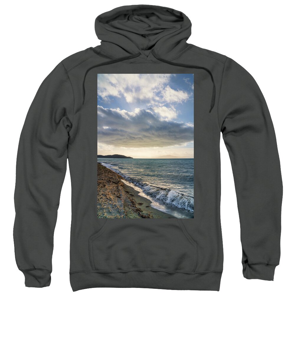 Alaska Sweatshirt featuring the photograph Gustavus Beach after the storm by Michele Cornelius