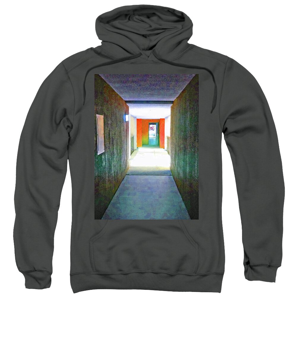 Geometric Sweatshirt featuring the photograph Hallway Bridge by Andrew Lawrence