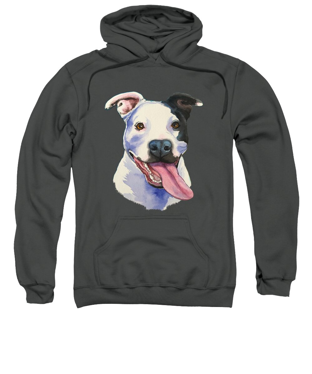 Pitbull Sweatshirt featuring the painting Happy by Jindra Noewi
