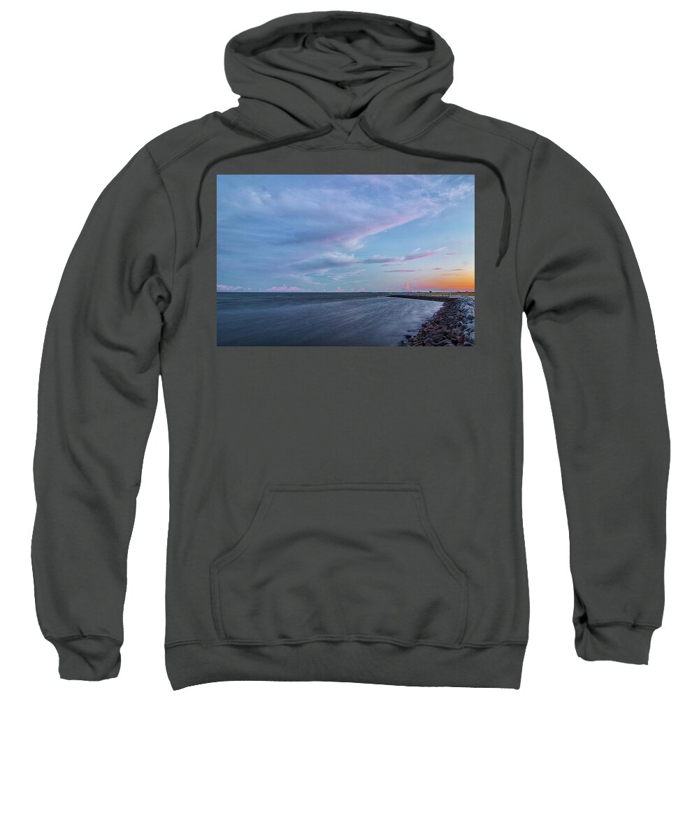 Sunset Sweatshirt featuring the photograph Harkes Island Sunset Over Core Sound by Bob Decker