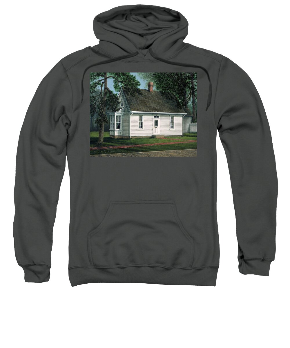 Architectural Landscape Sweatshirt featuring the painting Harry Truman's Birthplace by George Lightfoot
