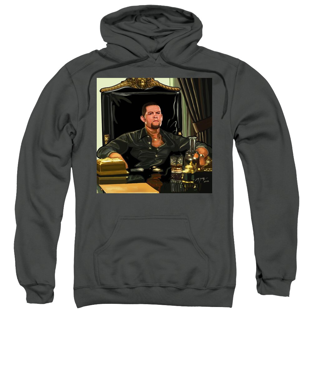 Procreate Sweatshirt featuring the digital art He Ain't No West Coast Gangster by Martial Mind